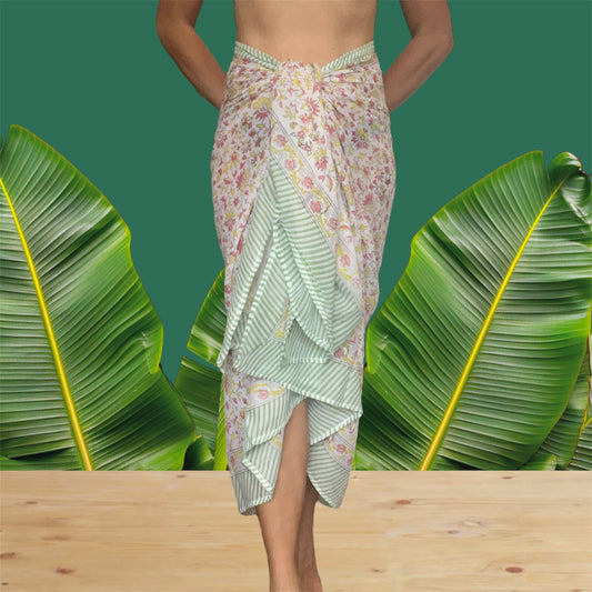 Sarong-Yellow Red Sunburst Flower