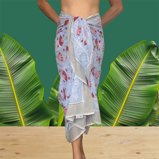 Sarong-Red Fan Flower