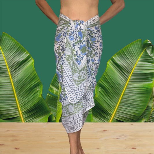 Sarong-Blue Green Full Flower