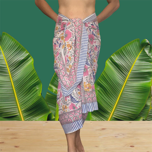 Sarong-Pink Yellow Petal Flower